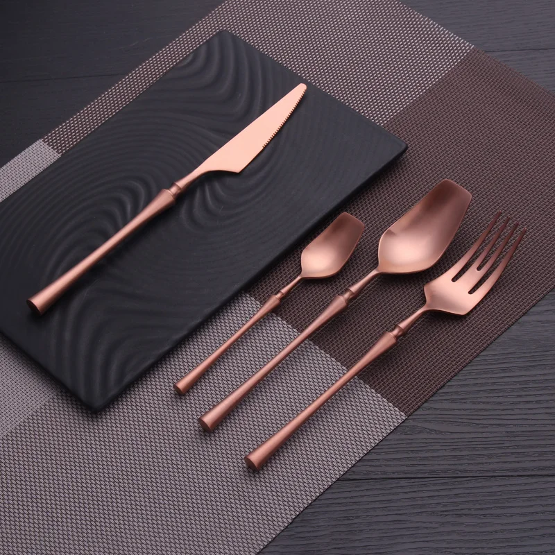 

Stainless Steel Cutlery Set Rose Gold Dinnerware Set Party Utensils Fork Spoon Knife Flatware Set Western Tableware Dropshipping