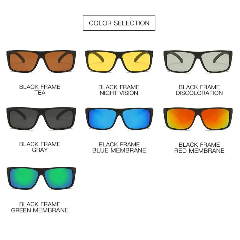 

LongKeeper Classic Polarized Sunglasses Men TR90 Retrol Square Sun Glasses for Driving Trendy Mirror oculos de sol Okulary UV400