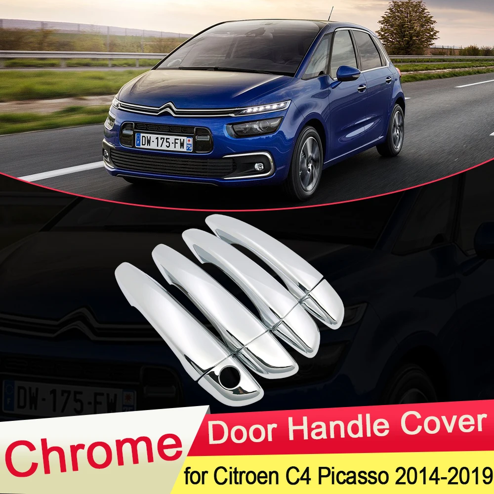 Для Citroen C4 Picasso SpaceTourer MK2 2014 2015 2016 2017 2018 2019 хромированная крышка для дверной ручки