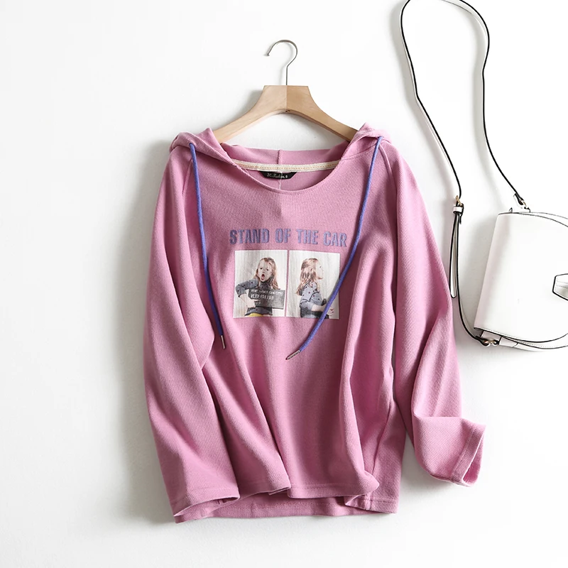 pink AOEMQ модные спортивные свитера 5 цветов пуловеры осень дождливый день непромокаемые тонкий свитер с капюшоном High Street Женская одежда - Цвет: pink