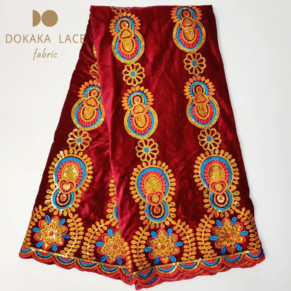 Бархатная кружевная ткань с блестками и вышивкой для индийских африканских