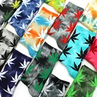 Носки унисекс Мужские для скейтборда, длинные хлопковые с принтом кленовых листьев, веселая трава, для скейтборда