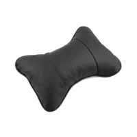 universal solid bone shape headrest pillow breathable pu leather cloth car head neck rest cushion auto interior accessories