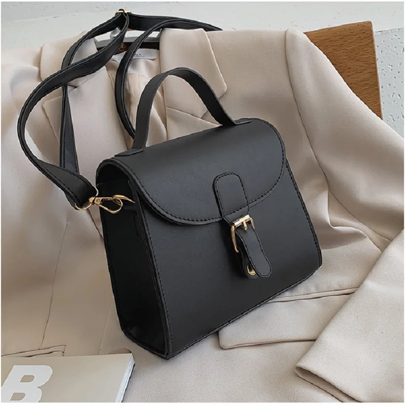 

Hot ins Solid Color Square Handbag Small PU Leather Crossbody Bags For Women Shoulder Messenger Bag Ladies Simple style