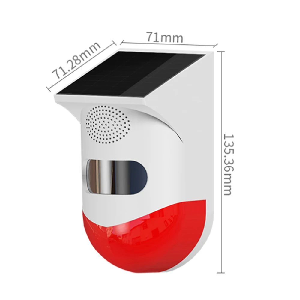 

Tuya Wifi Solar Strobe Light Motion Sensor Smart Outdoor Wireless Alarm Detector Waterproof 433MHz Remote Control Siren