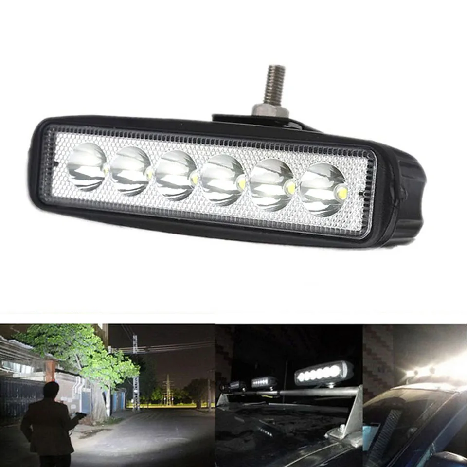 18 Вт светодиодный рабочий свет бар 12 в пластиковый корпус Прожектор Лампа для