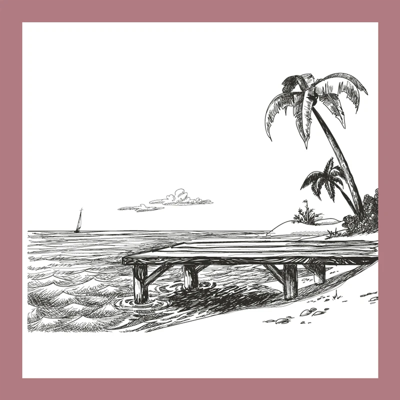 Красивые пляжные прозрачные штампы для рукоделия скрапбукинга изготовления