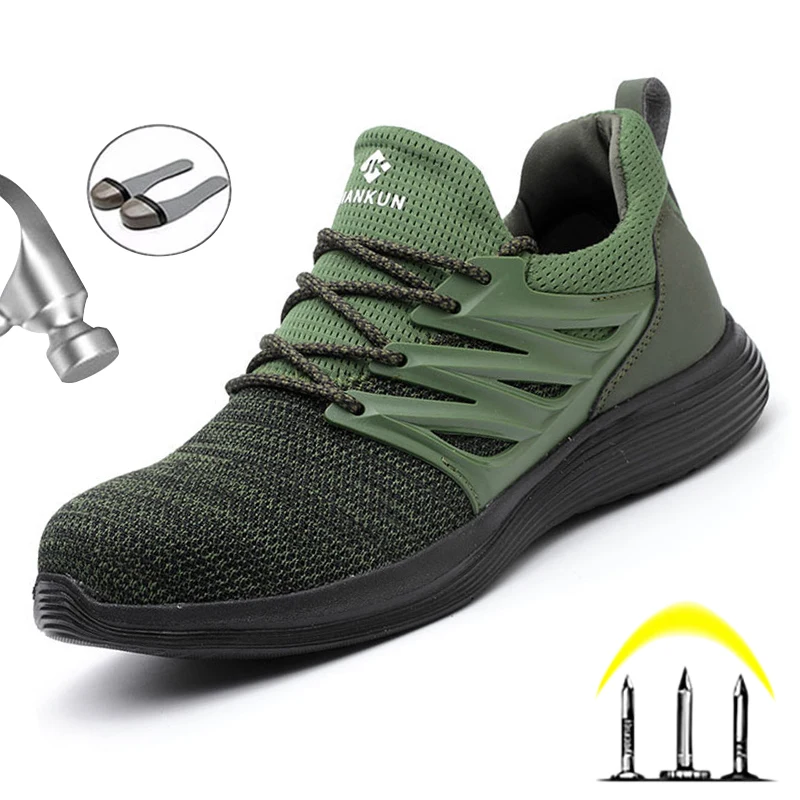 

Ботинки мужские защитные, дышащие, стальной носок, легкие, непробиваемые, рабочие кроссовки, Прямая поставка