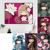 diy diamond painting cartoon girl full drill square round embroidery 5d cross stitch decoration home gift
