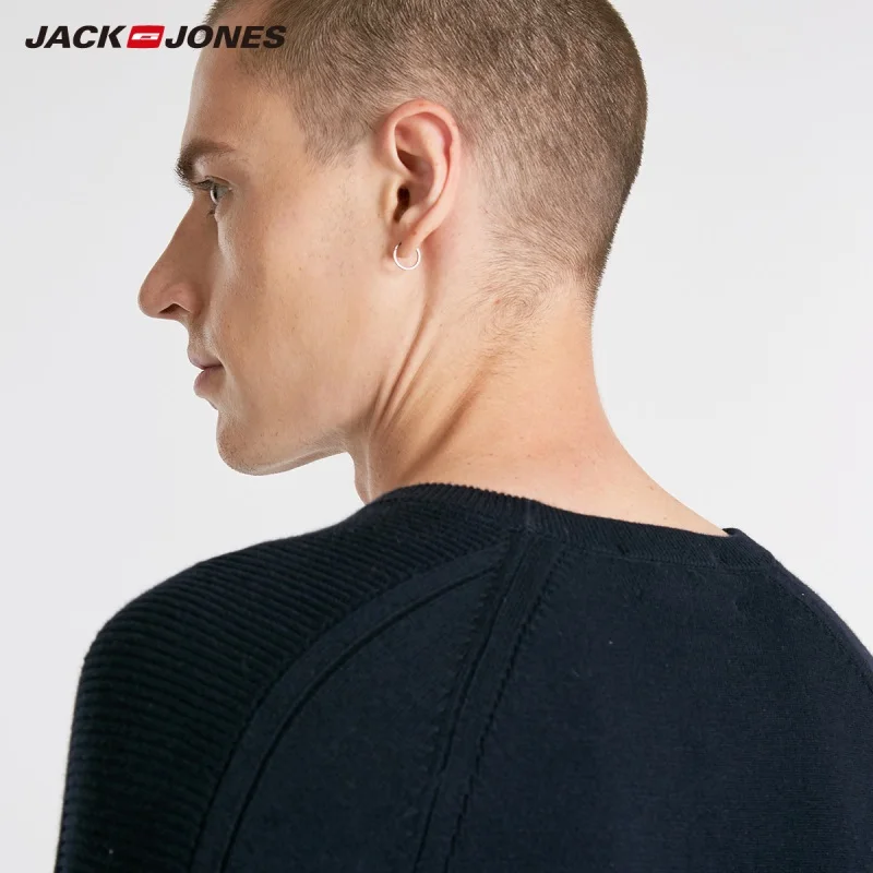 JackJones осенний мужской удобный хлопковый Повседневный цветочный свитер с длинным