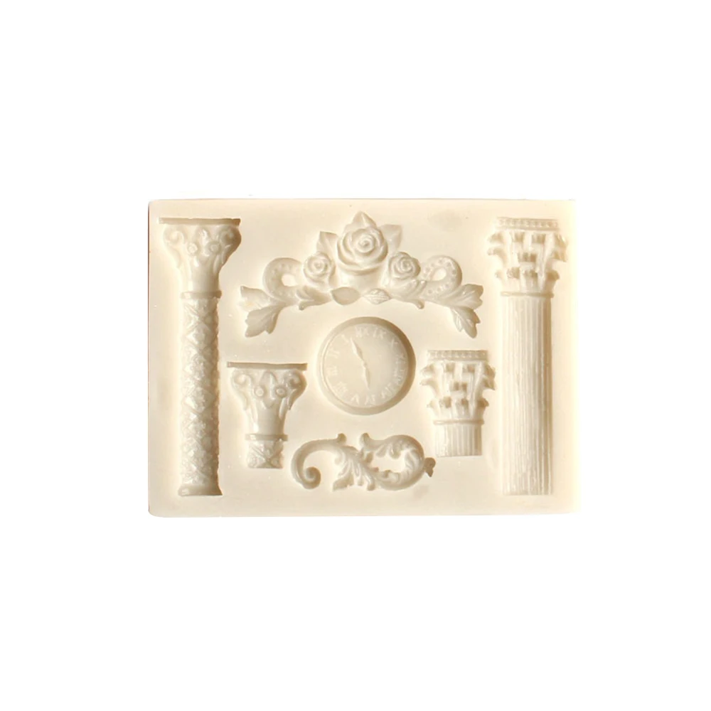 Европейский стиль сделай сам римская колонна часы роза тисненая помадка шоколад