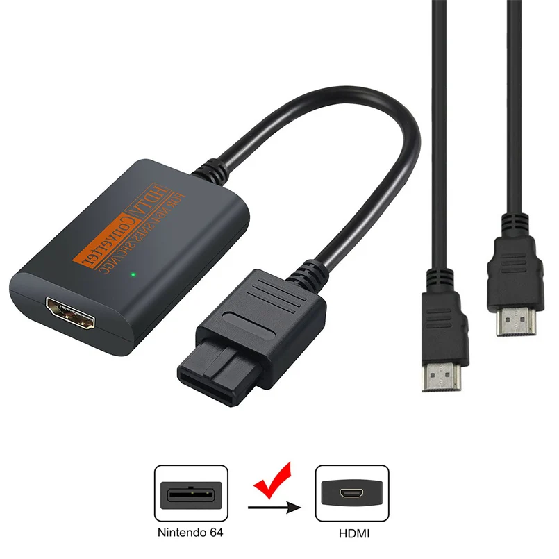 N64 to HDMI Converter Adapter,HDMI Cable for Nintend 64 & Super SNES and NGC,Plug and Play,Digital Cable,Restore Game Screen