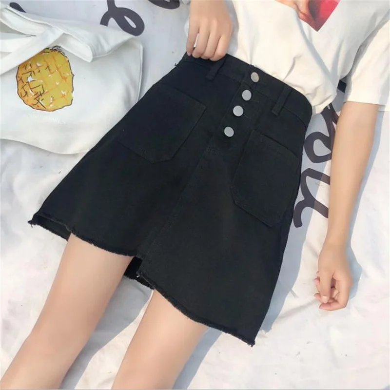 

Юбка женская джинсовая Асимметричная с высокой талией и карманами