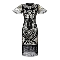 1920s dress sexy v neck embroidery fringe sequin beaded tassels hem flapper dress embellished art deco party dress 01