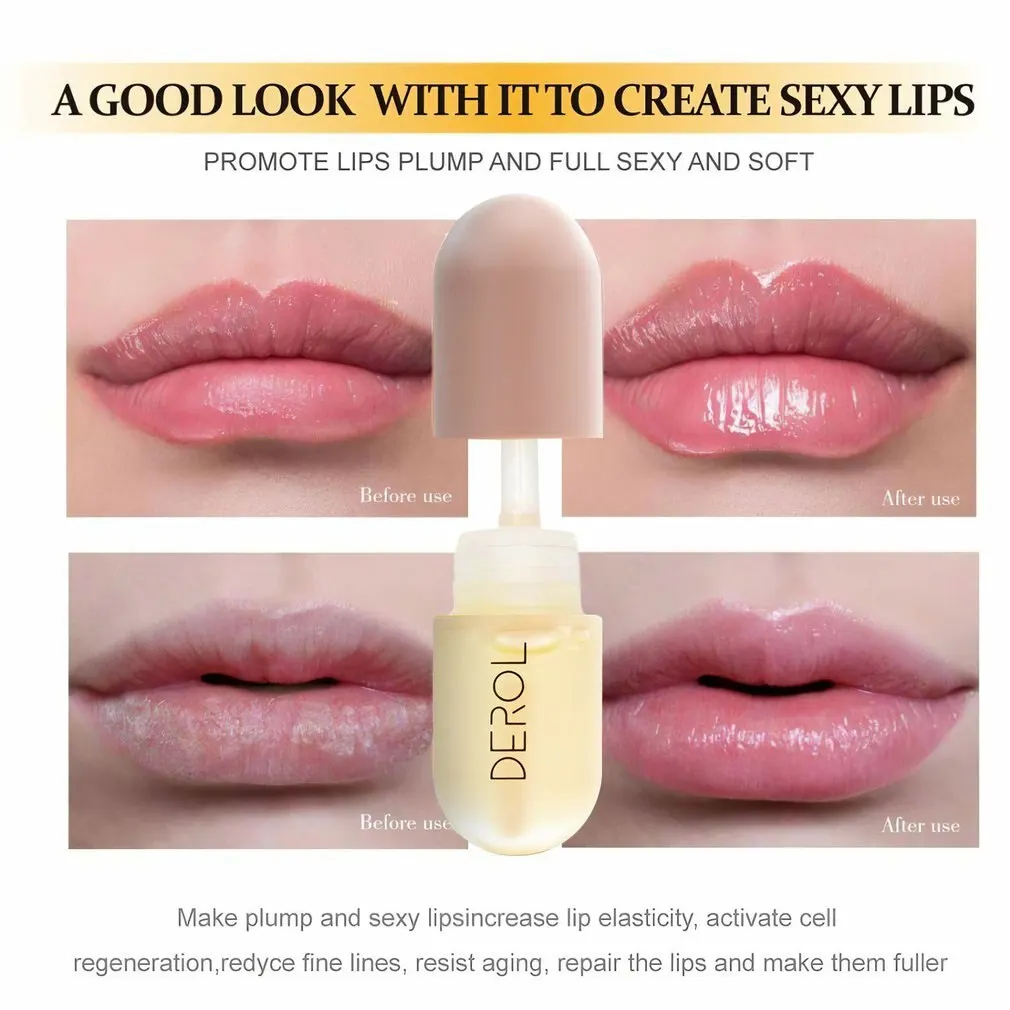 

5.5ML Natural Lip Plumper Lip Enhancer Lip Plumping Balm Moisturizing Clear Lip Gloss For Fuller Lips Hydrated Beauty Lips