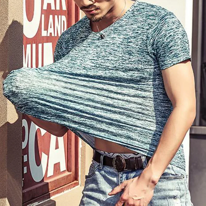 CYSINCOS Модные мужские футболки летние спортивные для бега мужская одежда с