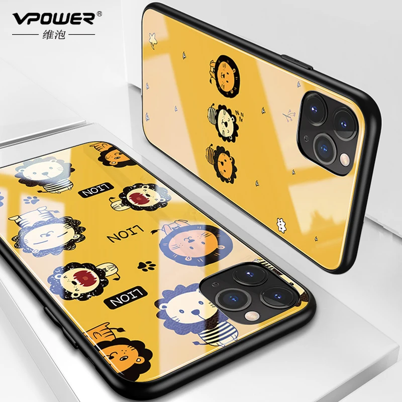 Для iphone 11 pro max 6,5 6,1 чехлы из закаленного стекла защитные чехлы для телефона с милым животным котом для iphone 11 pro стеклянная оболочка Крышка