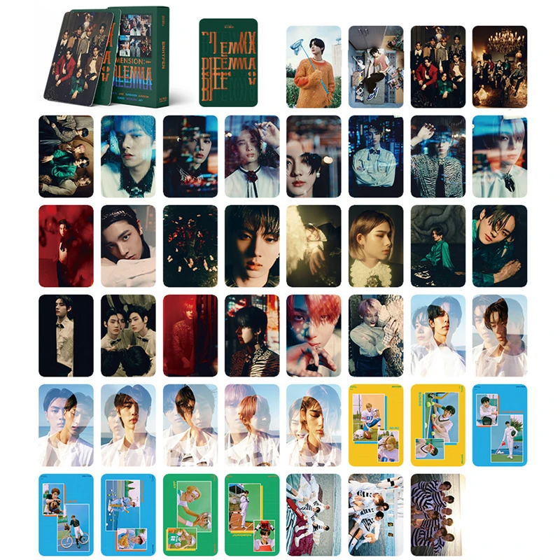 

54Pcs/set Kpop Enhypen Photo Cards New Album Dimension: Dilemma High Quality HD LOMO Card Postcards For Fans Collection Gift