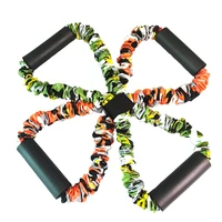 8 type resistance bands yoga pull rope camouflage anti pull tension belt shoulder open chest developer