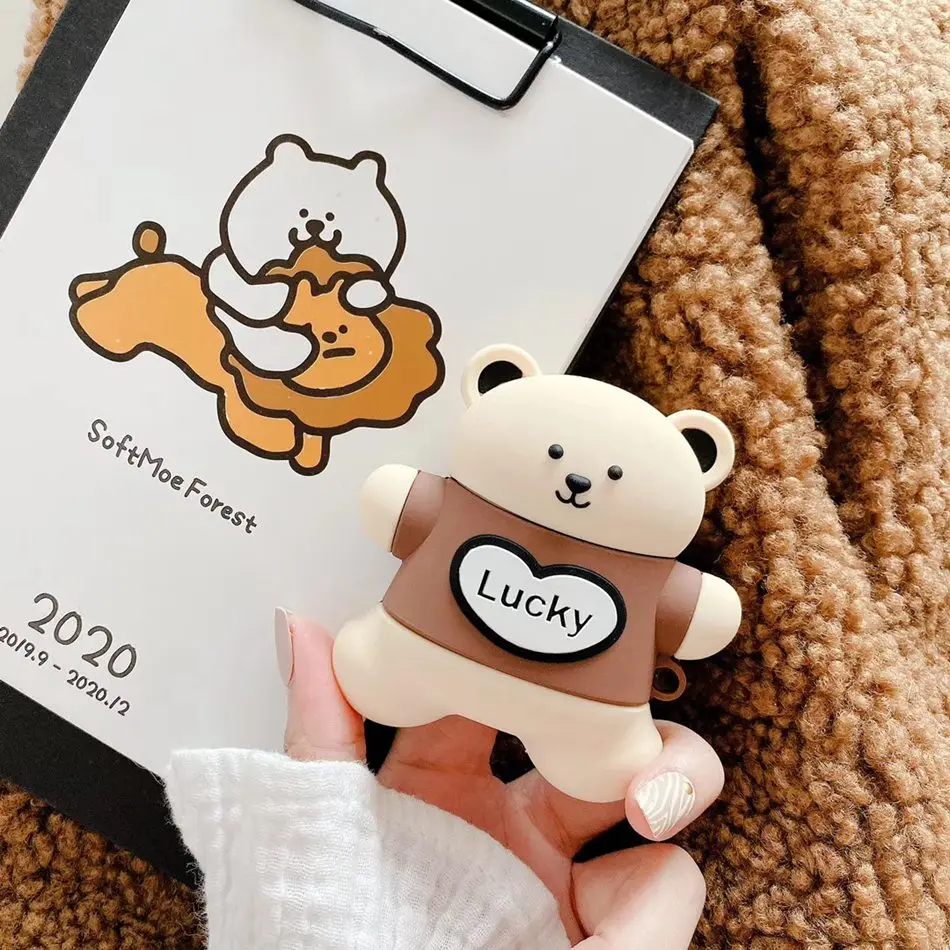 1178-B Чехол для наушников для AirPods чехол с мультяшным медведем силиконовый чехол для Apple Air pods 2 милые наушники сумка для Earpods чехол s аксессуары - Цвет: 1178-B