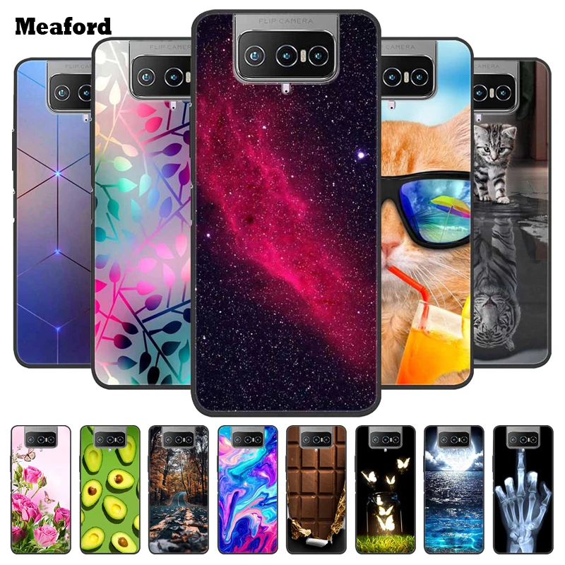 

For Asus Zenfone 7 Pro ZS671KS Case ZS670KS ZS590KS Soft TPU Silicone Phone Case For Asus Zenfone 8 Flip ZS672KS Back Cover Star