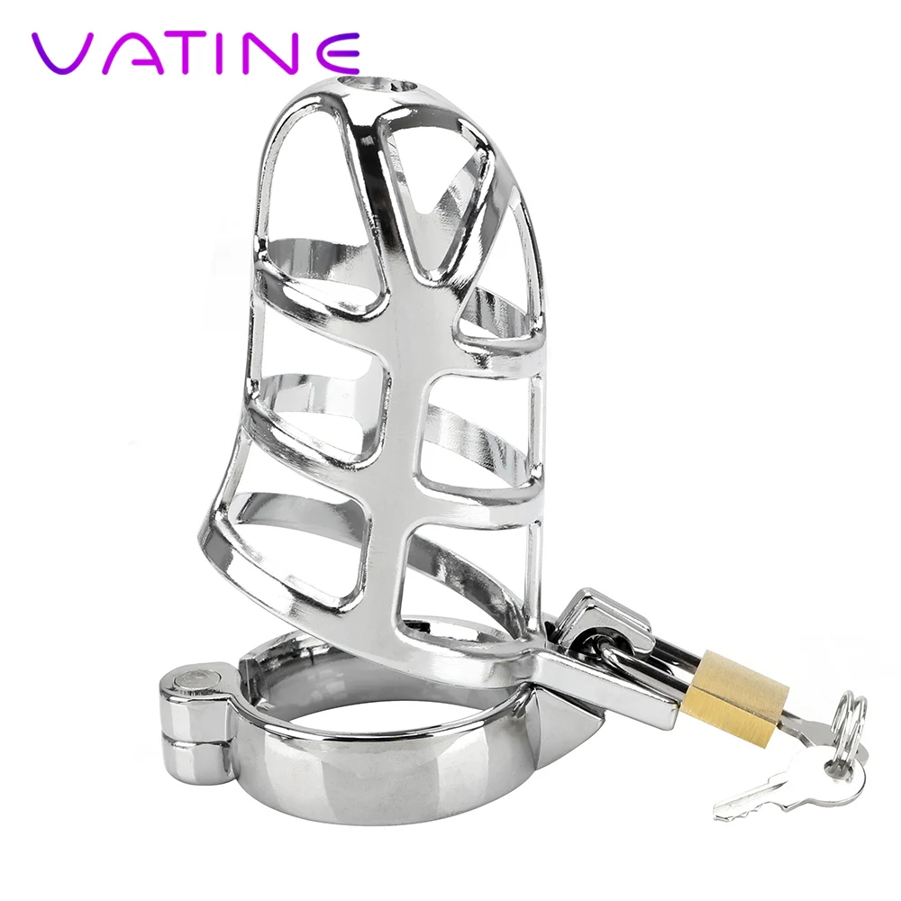 Металлическая клетка для пениса VATINE 40/45/50 мм запираемое кольцо втулка секс
