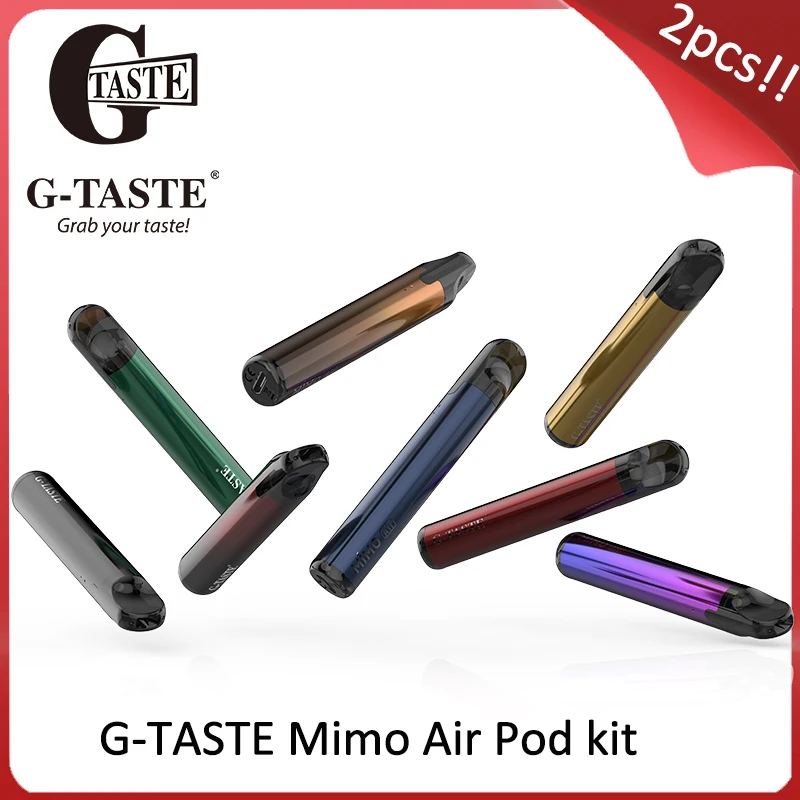 2 шт.! G TASTE Mimo Air Starter Kit 450 мАч встроенный аккумулятор с картриджем 1 3 мл портативный