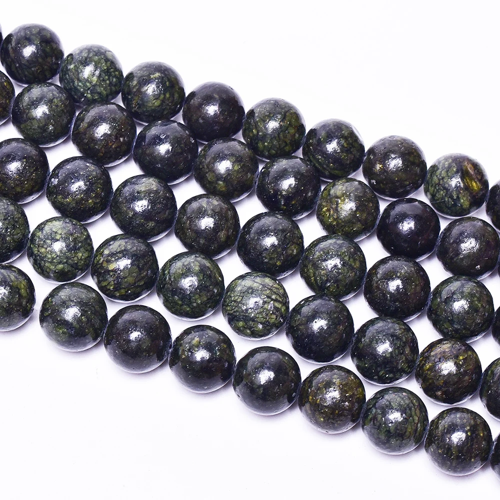 Asingeloo редкая коллекция бусины из натурального камня зеленый обсидиан круглые