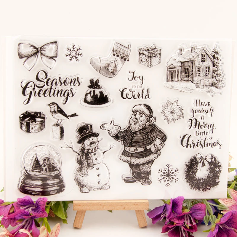 NCraft прозрачные наклейки Рождественский альбом Бумага ремесло прозрачный штамп