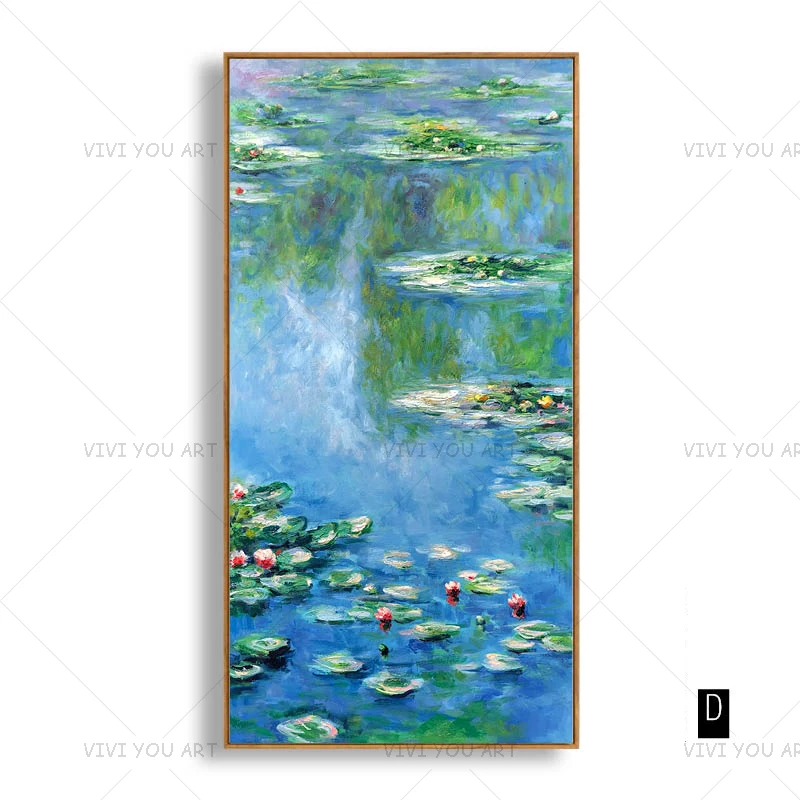100% ручная работа Живопись Лотос пруд картина маслом на холсте настенная