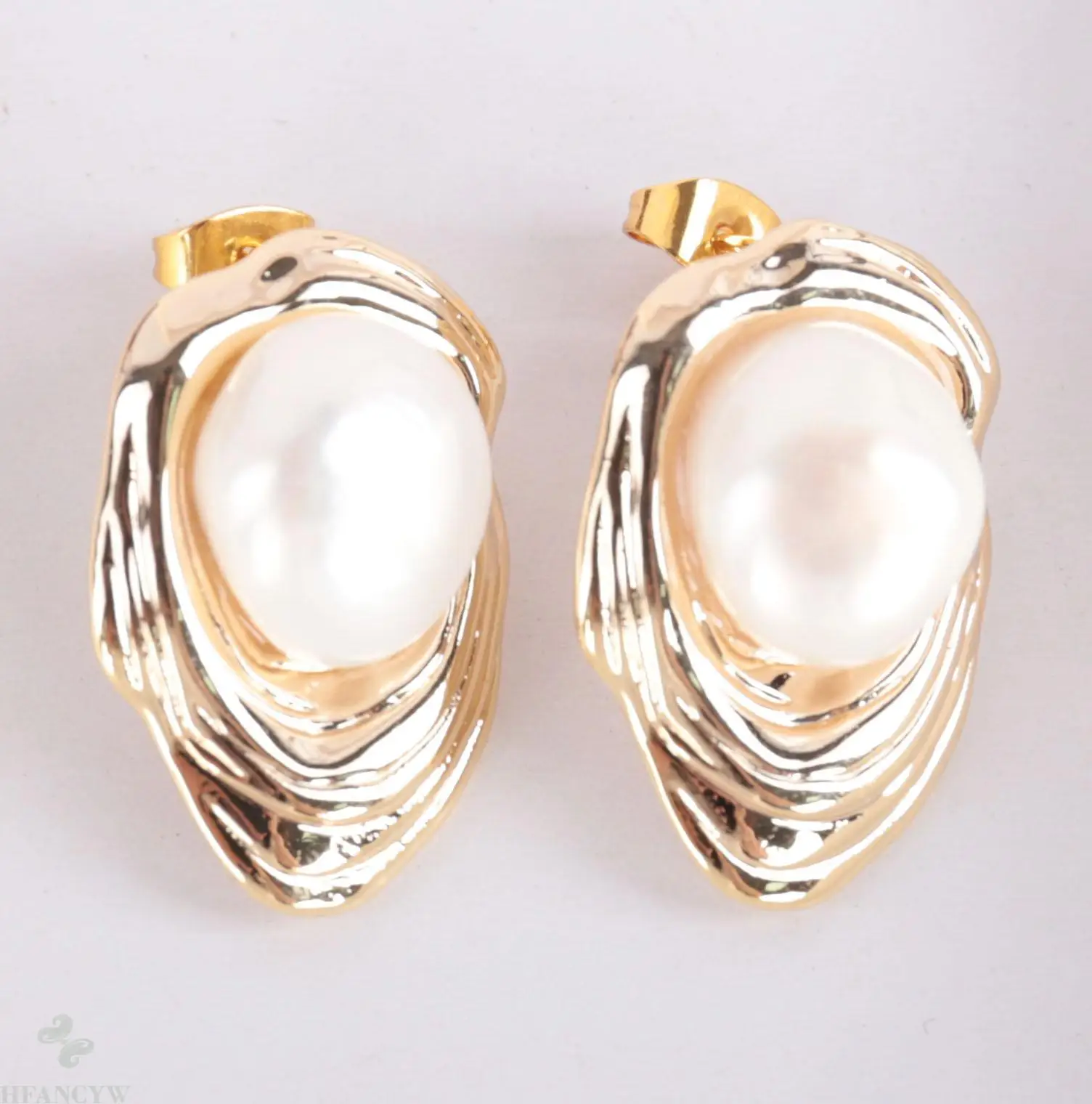 11-13MM Natural white baroque pearl Earring 18k Ear Drop Dangle Women Cultured Gift | Украшения и аксессуары