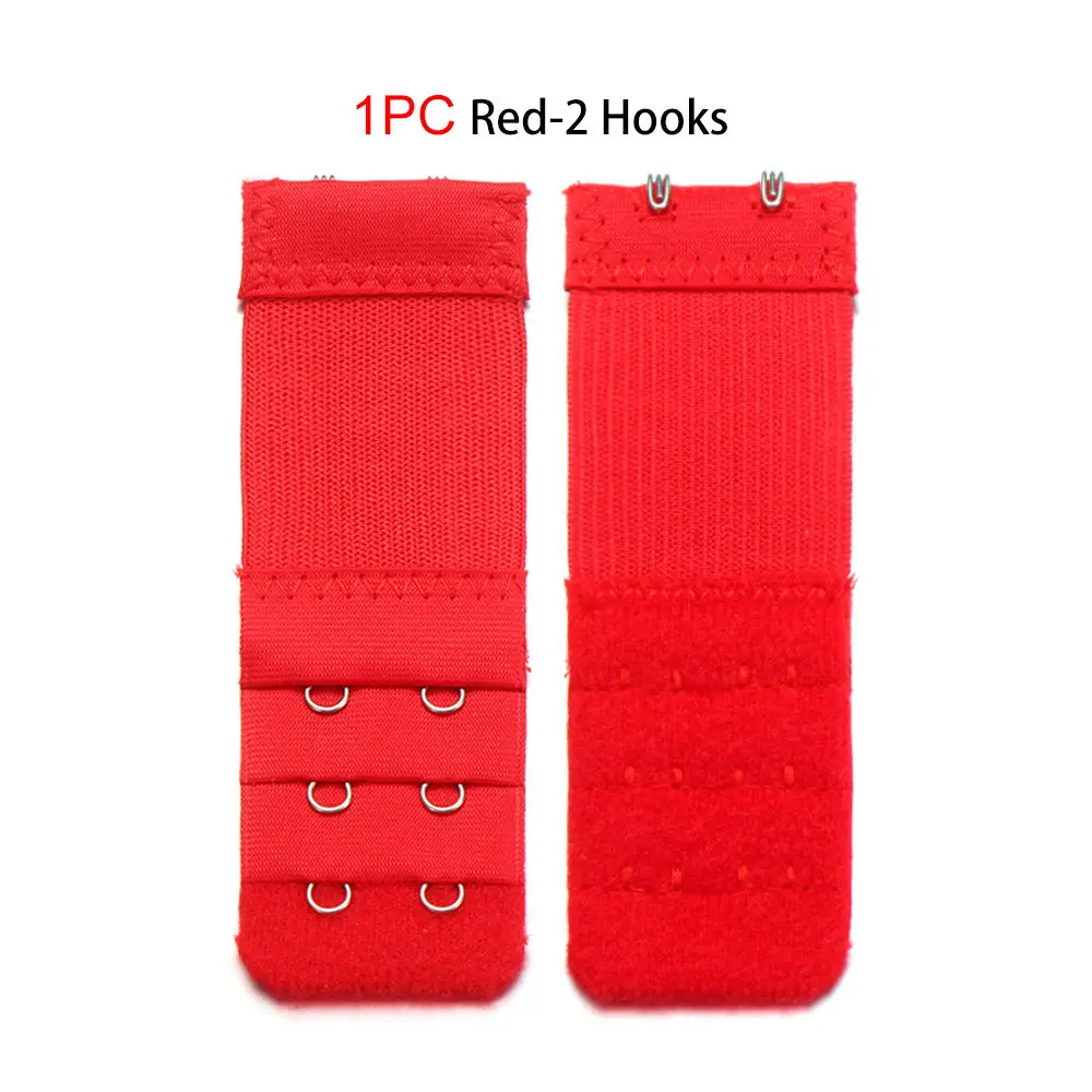 1PC red-2 Hooks 1 шт. удлинитель для бюстгальтера для женщин Дамский бюстгальтер на ремешке с пряжкой Регулируемый бюстгальтер расширение 2,3, 4 крючка нижнее белье бюстгальтер аксессуары - Цвет: 1PC red-2 Hooks