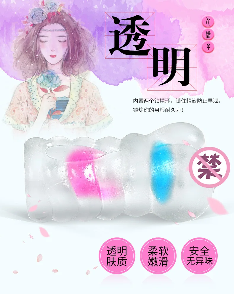 Мужской мастурбатор чашка мягкая киска секс игрушки Chieko прозрачная Вагина для