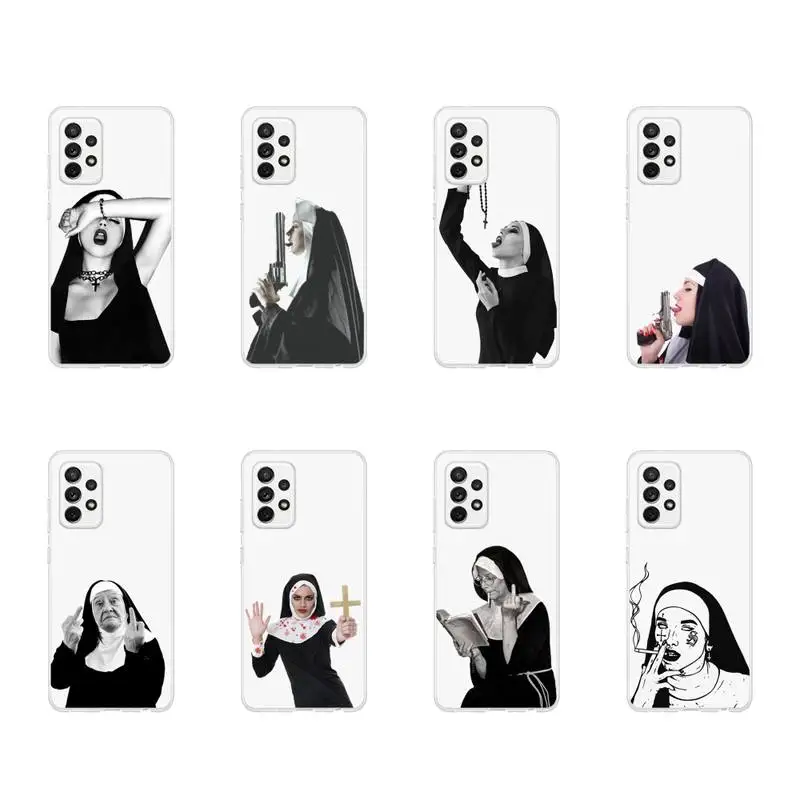 

Sister nun sexy girl woman Phone Case Transparent For Samsung Galaxy A S Note 9 10 51 50 71 70 80 20 21 30s ultra plus