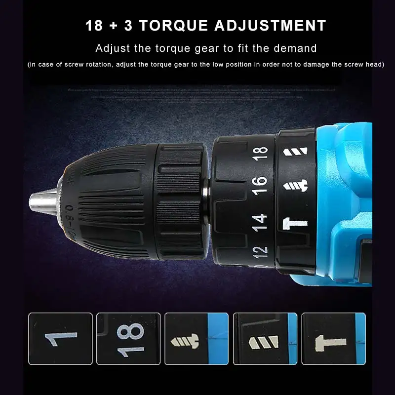Taladro el&eacute;ctrico de litio de 12V, taladro el&eacute;ctrico recargable 12V38 de mano, juego de herramientas, accesorios-2
