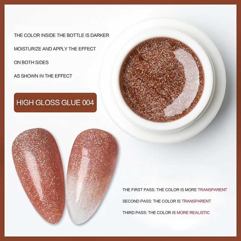 

Gel Nail Polish Glitter High Gloss Nail Polish Semi Permanent UV Varnish Set Pure Color Gel Nail Art