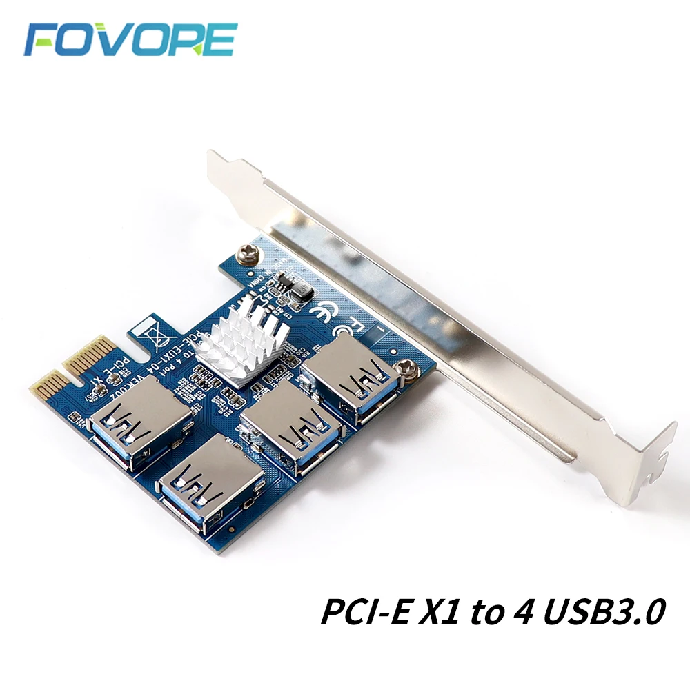 PCIE PCI-E PCI Express Riser Card 1x to 16x 1 4 USB 3.0 Slot Multiplier Hub Adapter For Bitcoin Mining Miner BTC Devices | Компьютеры и