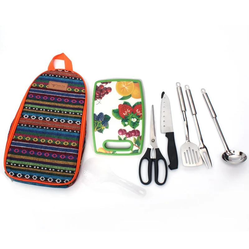 Портативная сумка из нержавеющей стали набор посуды для пикника походная ложка
