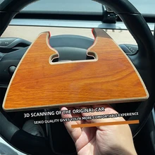 For Tesla Model 3 & Y Car Accessories Portable Laptop Food Tray Wooden Table