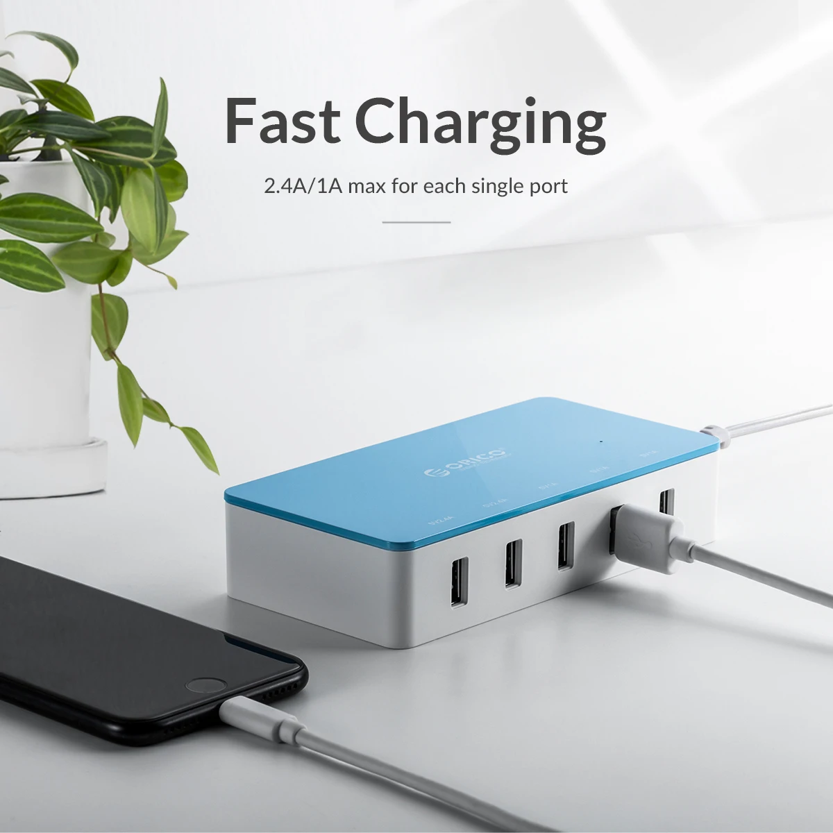 Зарядное устройство ORICO с 5 USB-портами и поддержкой быстрой зарядки | Мобильные