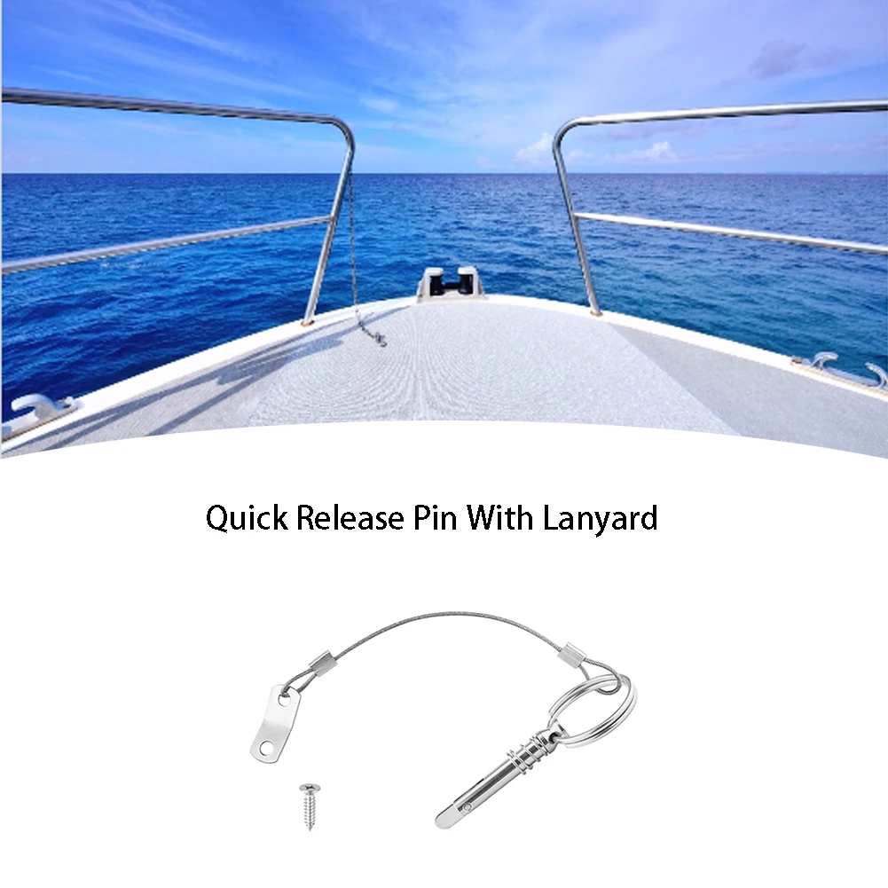 

2pcs Quick Release Pin With Lanyard For Boat Bimini Top Deck Hinge Marine Hardware Stainless Steel Rowing Accessories