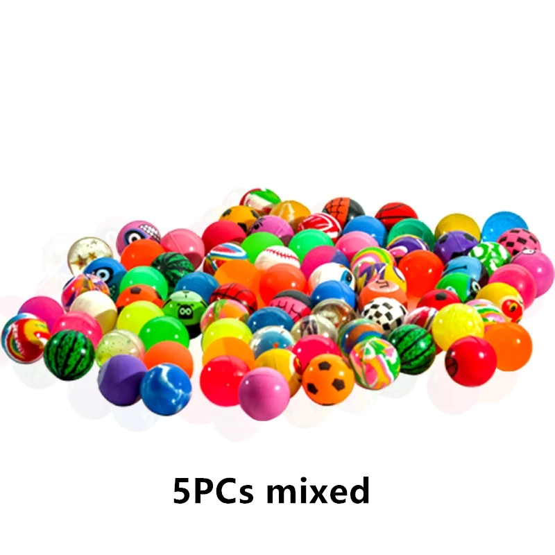 5/10pcs Funny Toy Balls Mixed Bouncy Ball Solid Floating Bouncing Child Elastic Rubber Ball of Pinball Bouncy Toys for Kids - Цвет: 5PCs