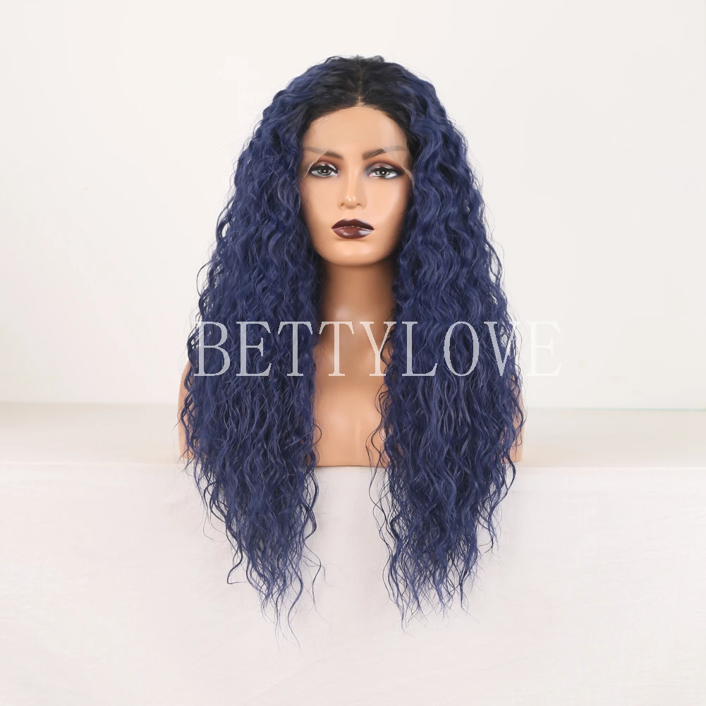 

Парик женский из синтетического кружева, длинный кудрявый, с эффектом омбре, со средней частью, для косплея, из термостойкого волокна