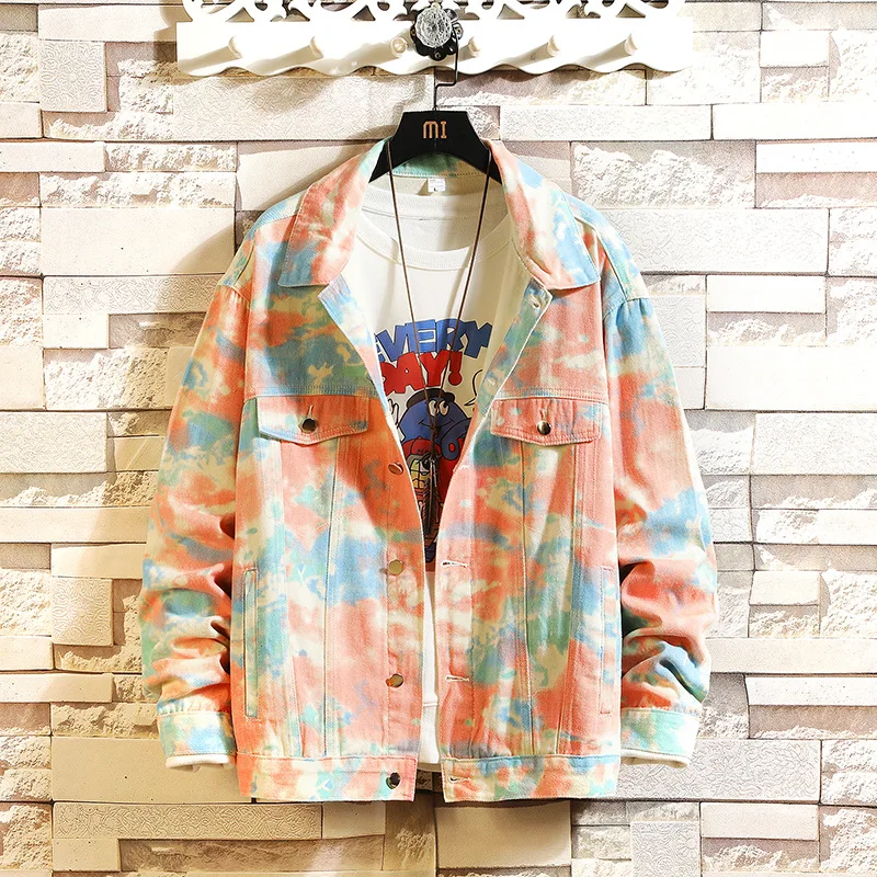 

Classic Korean Version of the Trend of Spring and Autumn Cotton Camouflage Color Denim Jacket Trendy Men's 5-color Denim Jacket