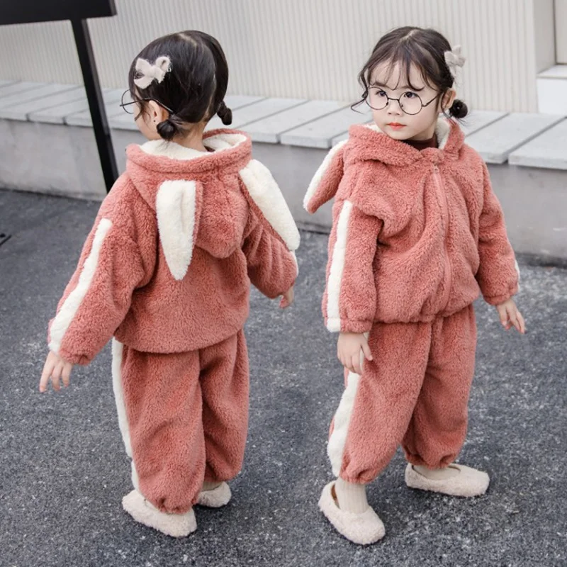 CROAL CHERIE Fashion Fleece Kids Boys Girls Clothes Sets Autumn Winter Baby Children's Clothing Velvet Coat + Pants | Детская одежда