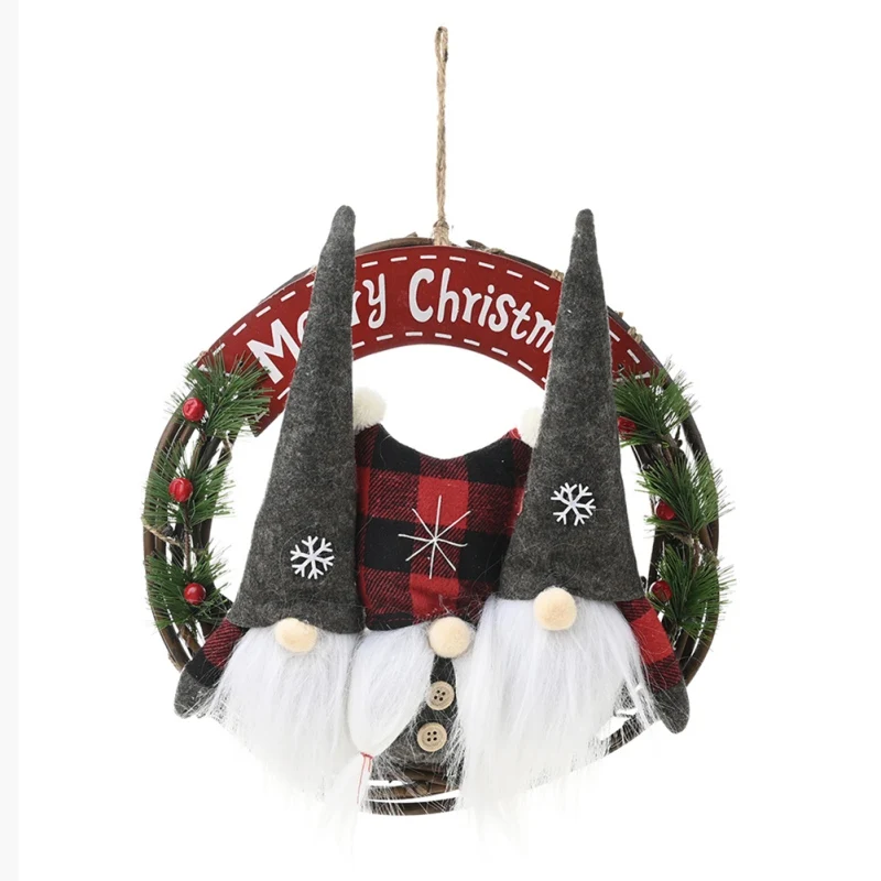 

Christmas Hanging Wreath Decor Ornament Home Door DIY Welcome Sign Xmas Party Supply Ornaments Xmas Pendant Decor for Home 2021