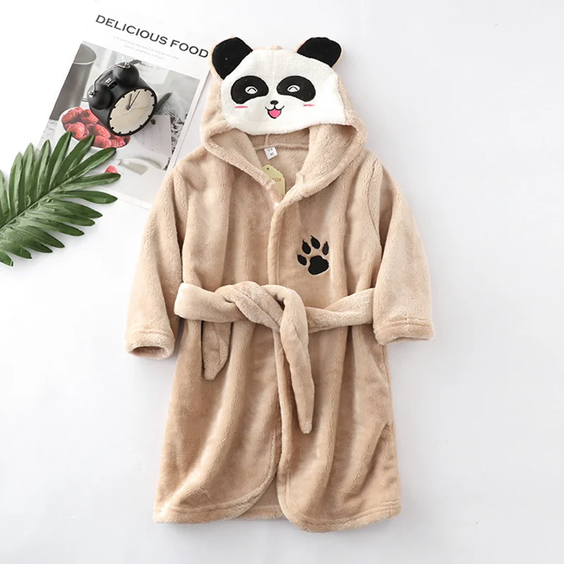 

Baby bathrobe clothes panda cartoon pajamas Children sleepwear Robe for girl infant Boy bath girls clothes 2 to 8 years