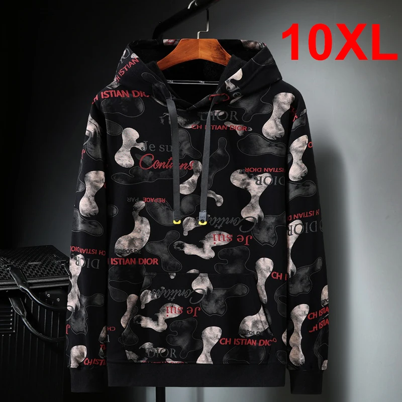 10XL кофты большой Размеры для мужчин с капюшоном уличная мода 2020 демисезонная