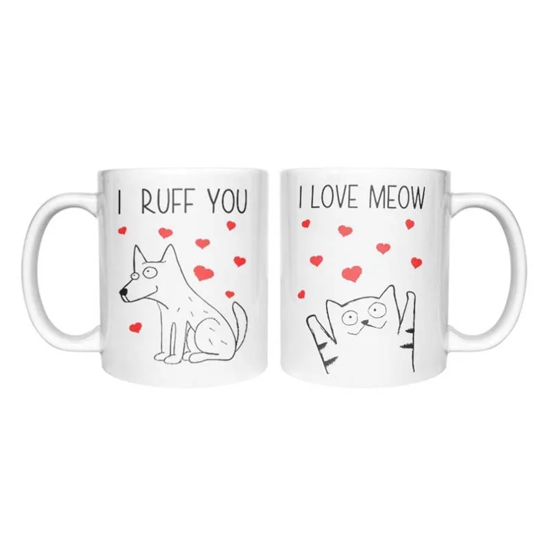 Кофейные кружки I Love набор для пары-подарок ко Дню Святого Валентина любителей