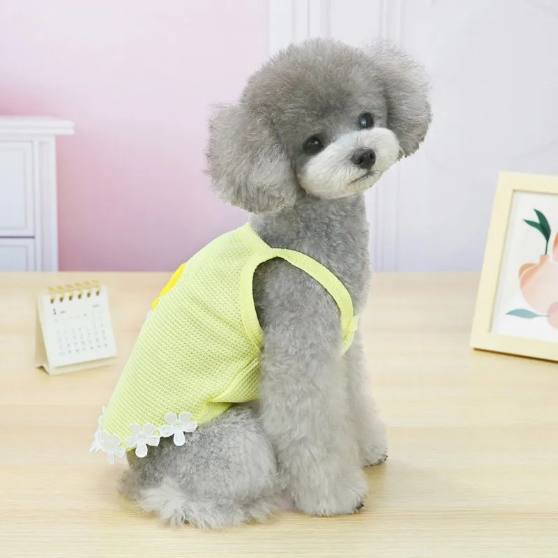 

Hot Sale Pet Clothes Cotton Thin Breathable Vest Dog Comfortable Solid Pajamas For Small Dog Cat Pet Clothing Summer New
